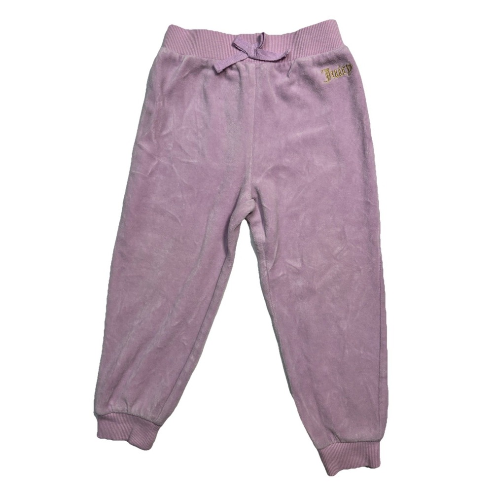 Juicy Couture Kids Pink Velour Jogger Sweatpants Girls Size 4T EUC Y2K